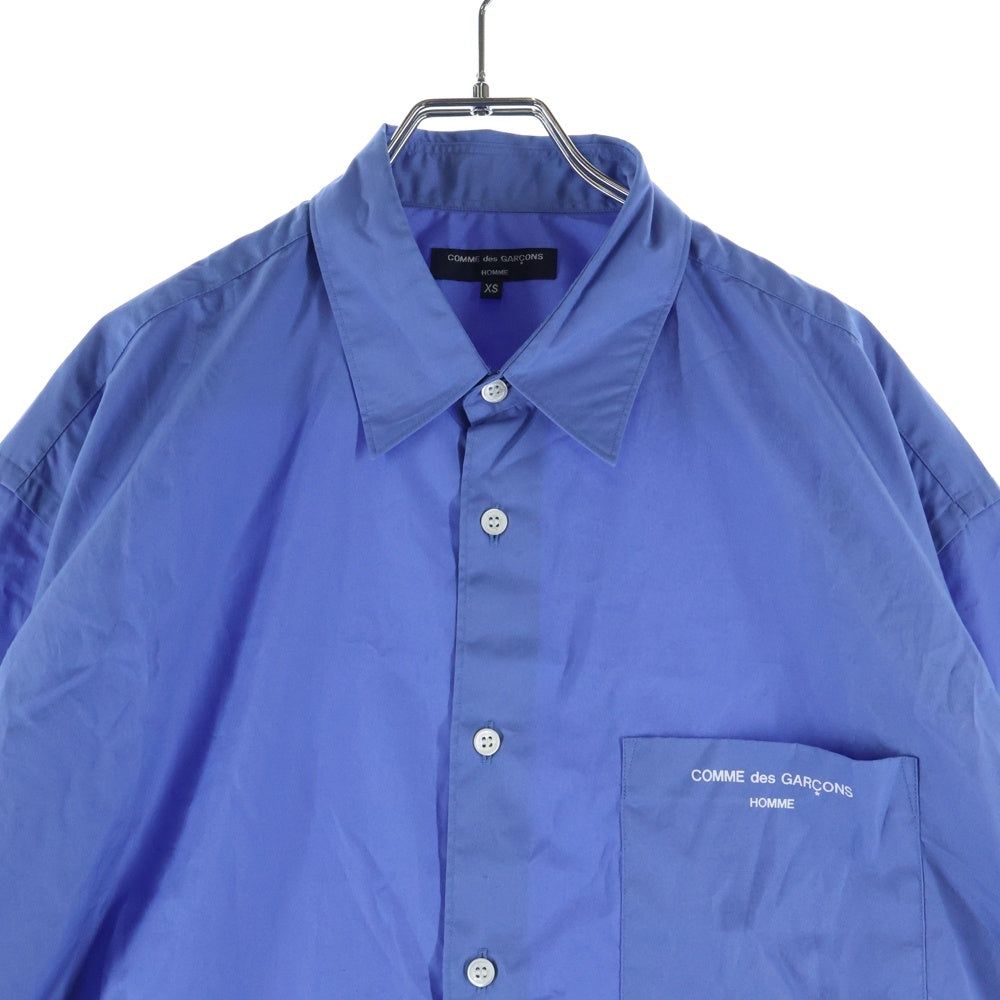 COMME des GARCONS HOMME(コムデギャルソンオム) 22SS AD2021 ロゴ プリント 長袖 シャツ ブルー HI‐B003