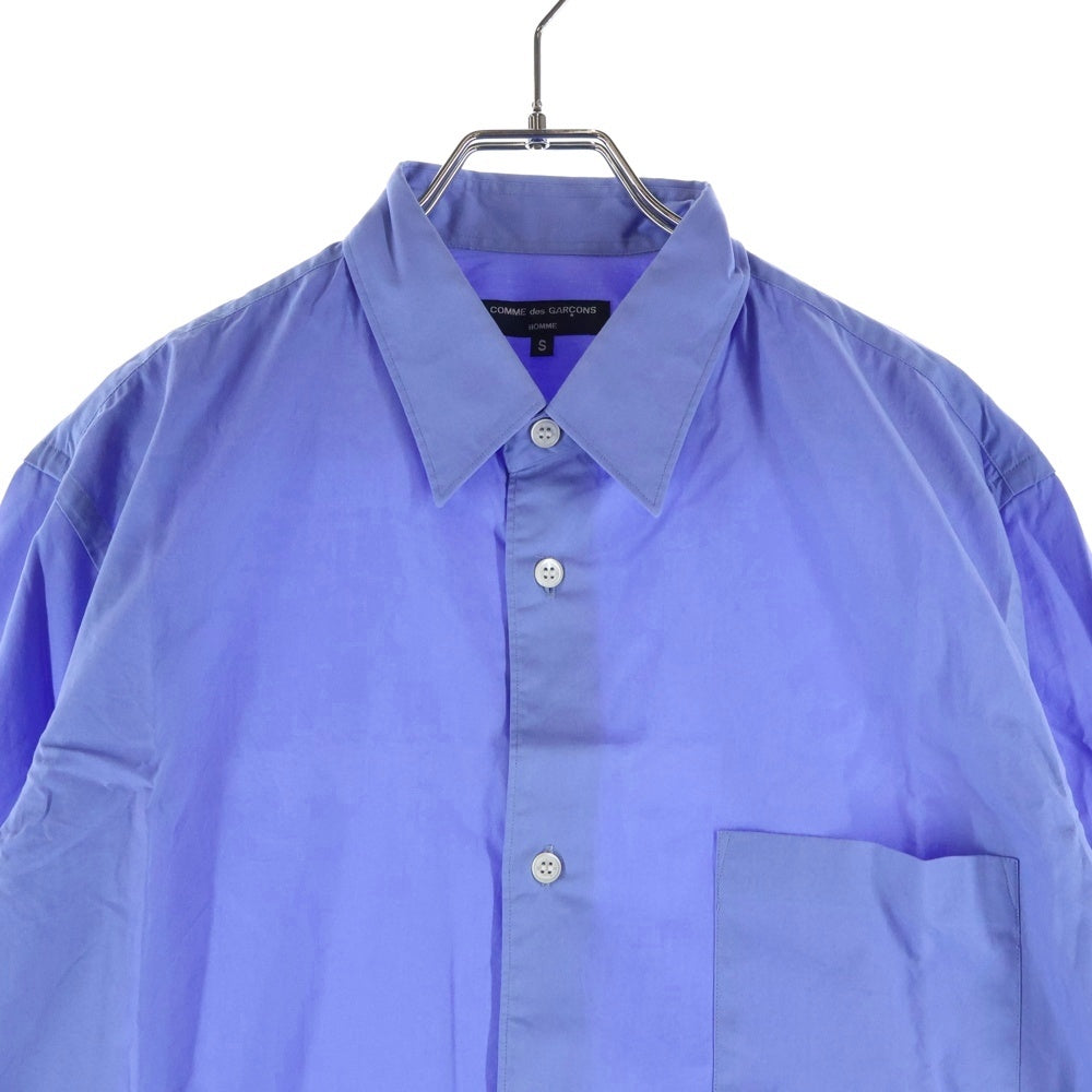 COMME des GARCONS HOMME(コムデギャルソンオム) AD2020 裾切替 パッチワーク 長袖 シャツ ブルー HG‐B016