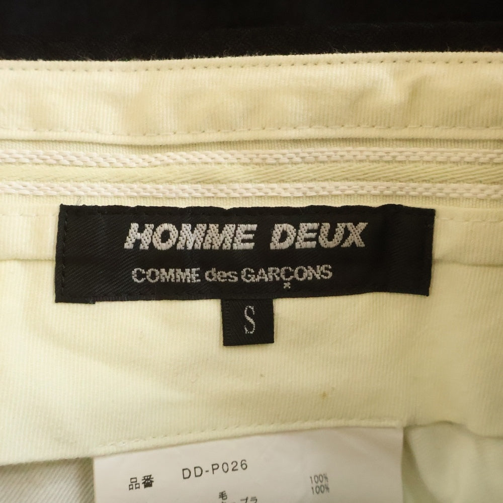 COMME des GARCONS HOMME DEUX(コムデギャルソン オムドゥ) 19AW AD2019 千鳥格子柄 1タック ウールスラックスパンツ ブラック DD-P026