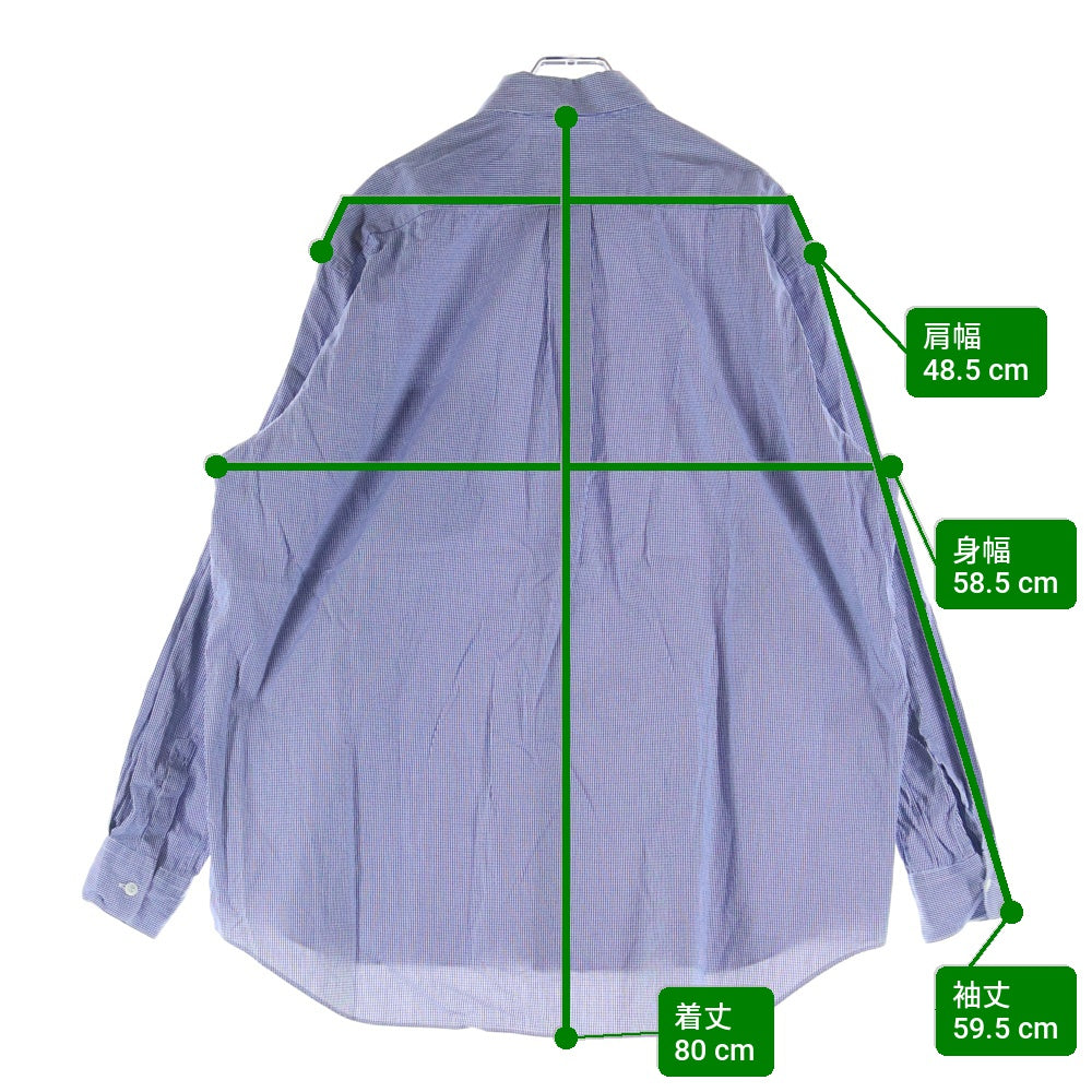 COMME des GARCONS SHIRT(コムデギャルソンシャツ) 95SS AD1994 長袖ギンガムチェックボタンシャツ ブルー FW-01010M