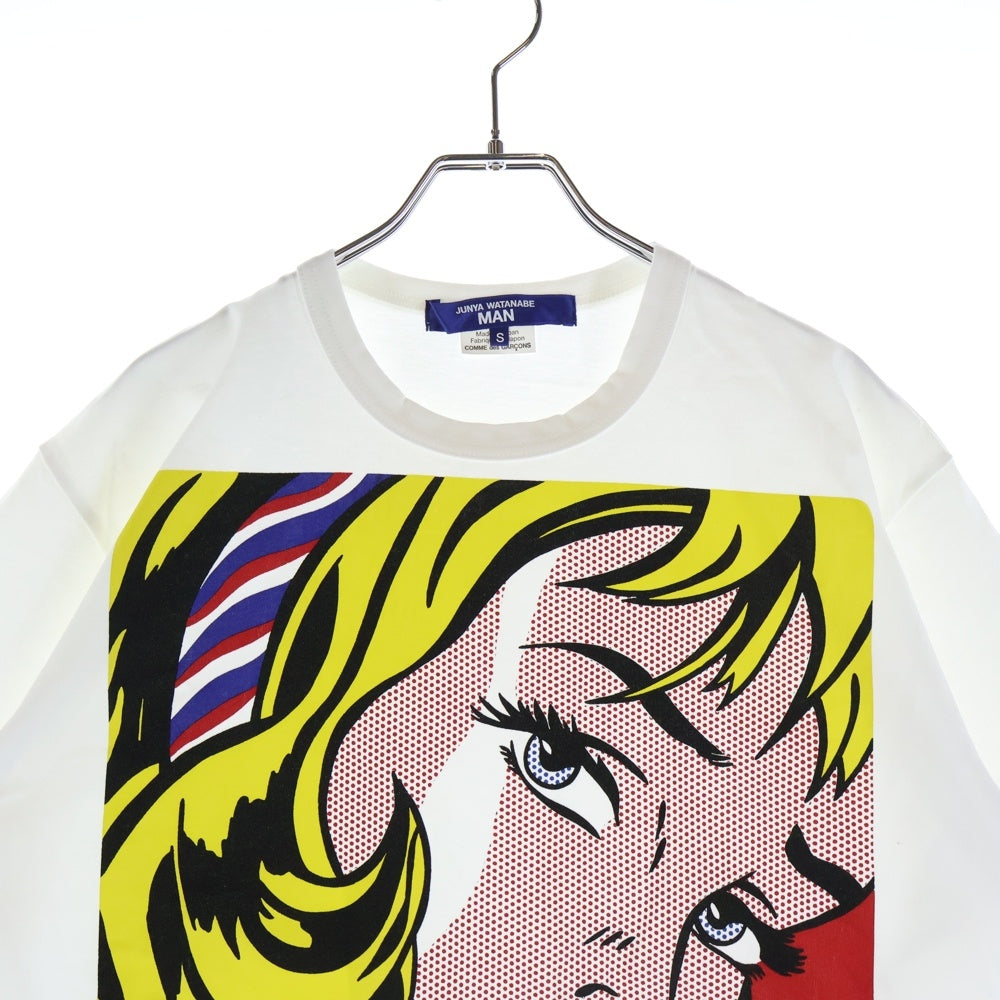 JUNYA WATANABE COMME des GARCONS(ジュンヤワタナベ コムデギャルソン) 23SS AD2022 ×Roy Lichtenstain ロイ リキテンスタイン クルーネック半袖Tシャツ カットソー ホワイト WK-T005