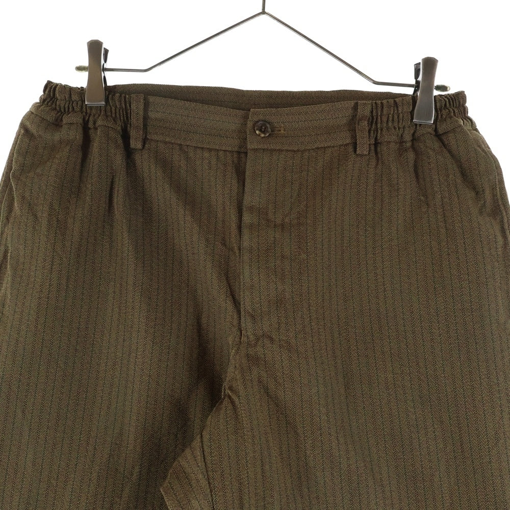 COMME des GARCONS HOMME DEUX(コムデギャルソン オムドゥ) 21SS AD2020 ストライプ キュプラ テーパードパンツ ブラウン DG-P030