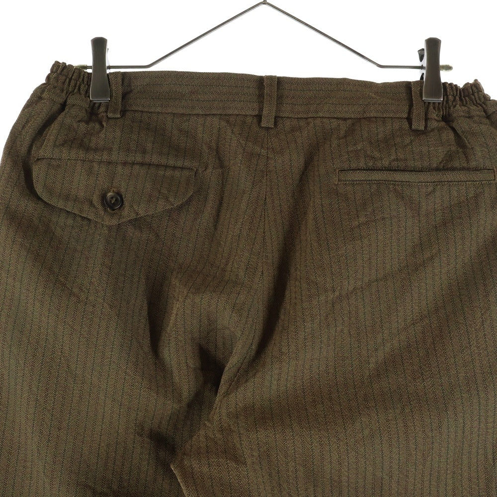 COMME des GARCONS HOMME DEUX(コムデギャルソン オムドゥ) 21SS AD2020 ストライプ キュプラ テーパードパンツ ブラウン DG-P030