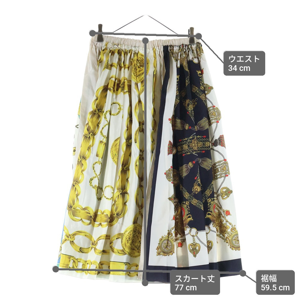 TAO COMME des GARCONS(タオコムデギャルソン) 25AW AD2025 スカーフ柄 フレアロングスカート レディース マルチカラー TP-S016