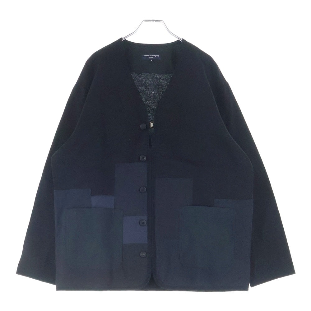 COMME des GARCONS HOMME(コムデギャルソンオム) 25AW AD2025 バックサテン コットンシャツジャケット ブラック HP-J015