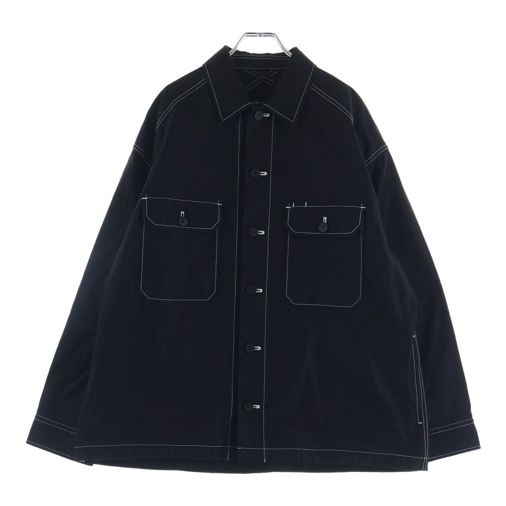 COMME des GARCONS HOMME(コムデギャルソンオム) 25AW AD2025 バックサテン コットンシャツジャケット ブラック HP-J015