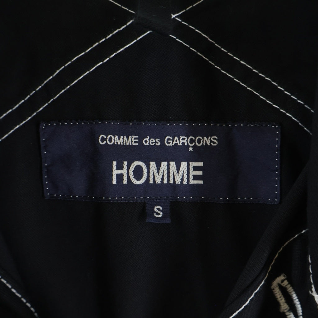 COMME des GARCONS HOMME(コムデギャルソンオム) 25AW AD2025 バックサテン コットンシャツジャケット ブラック HP-J015