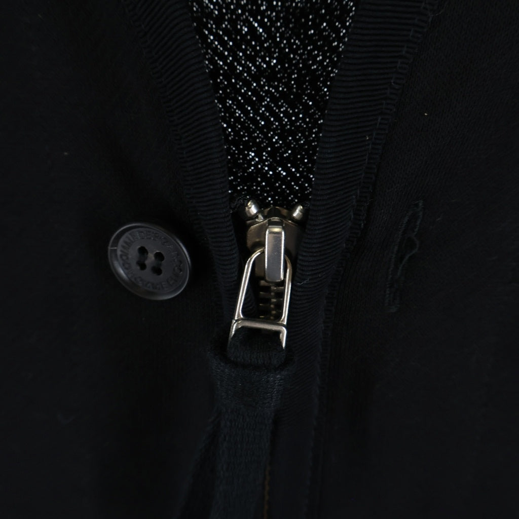 COMME des GARCONS HOMME(コムデギャルソンオム) 24AW AD2024 パッチワーク ジップアップノーカラージャケット ブラック HN-T012