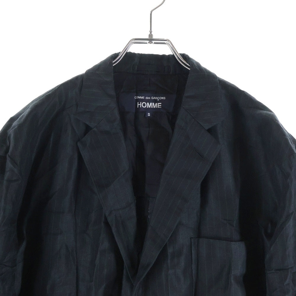 COMME des GARCONS HOMME(コムデギャルソンオム) 25SS AD2024 ストライプ シングルテーラードジャケット ブラック HO-J026