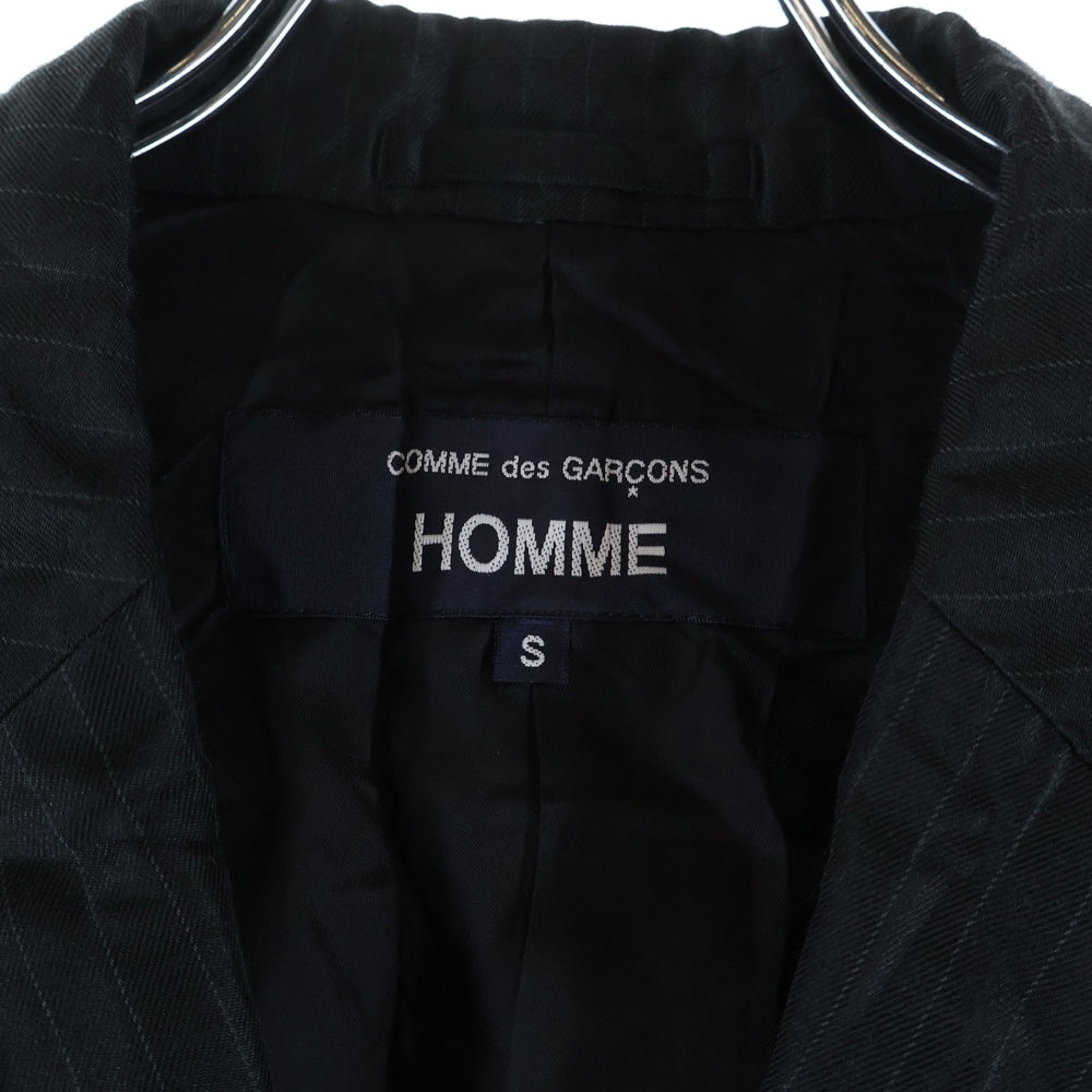 COMME des GARCONS HOMME(コムデギャルソンオム) 25SS AD2024 ストライプ シングルテーラードジャケット ブラック HO-J026