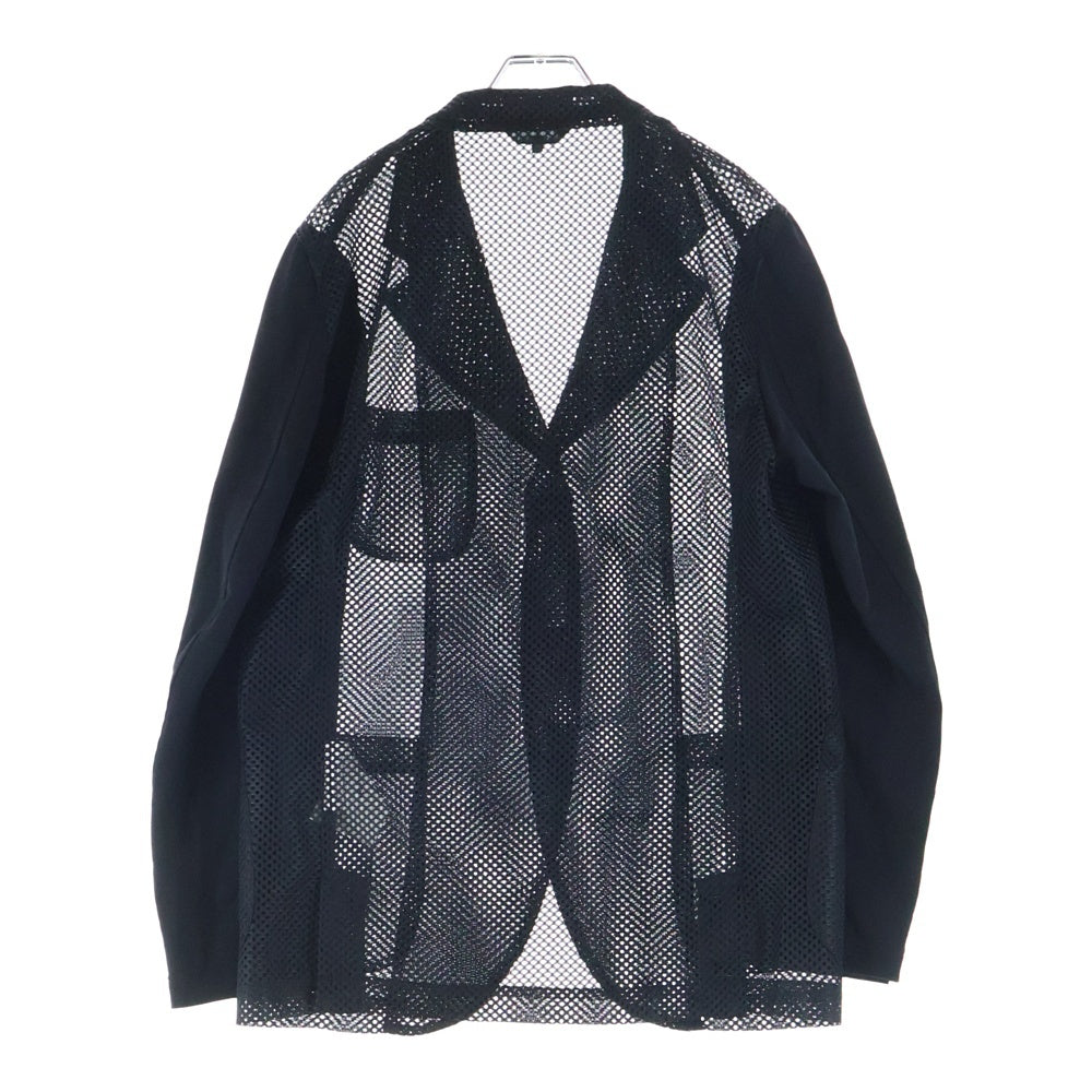 COMME des GARCONS HOMME DEUX(コムデギャルソン オムドゥ) 25SS AD2024 袖切り替え メッシュ シングルテーラードジャケット ブラック DO-J047