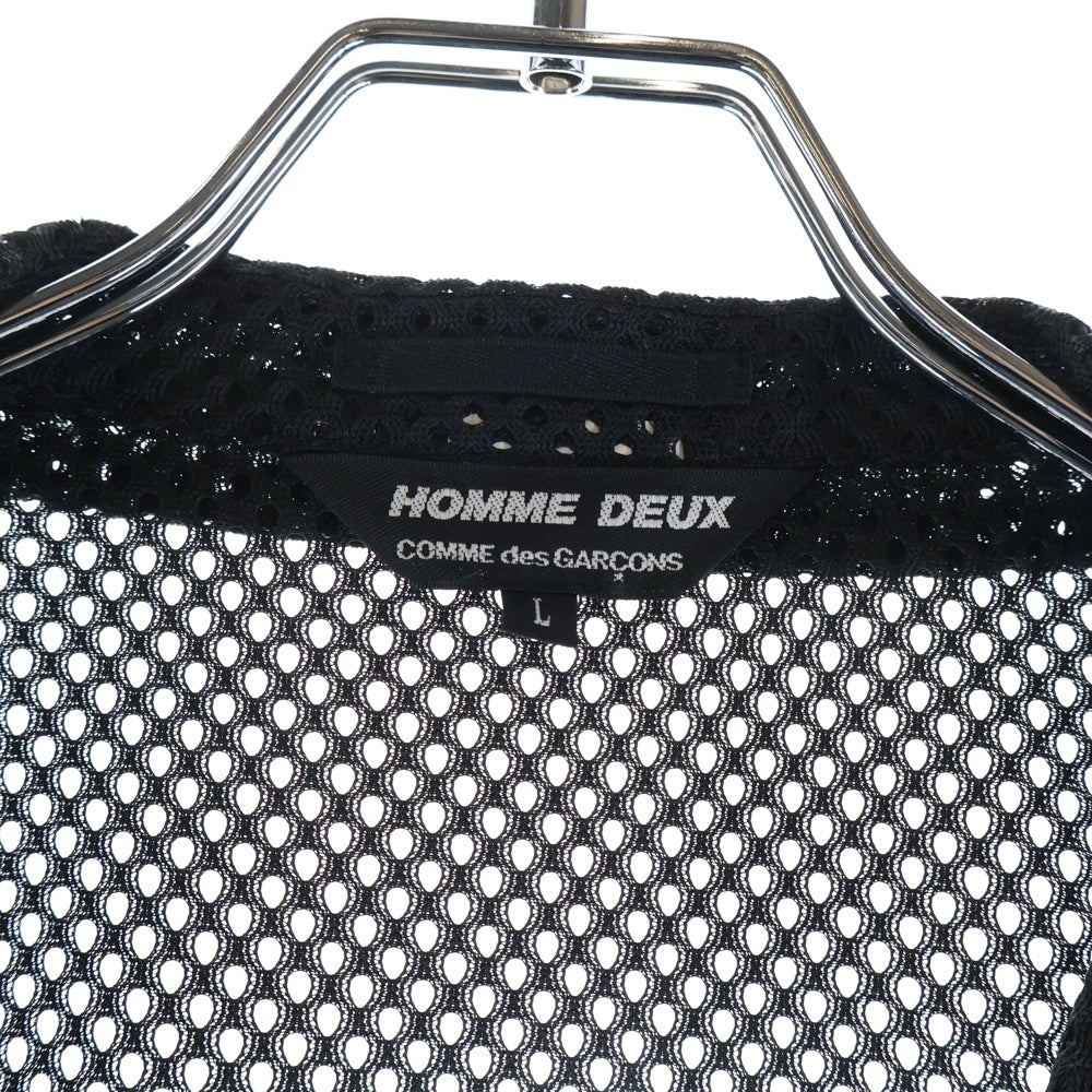 COMME des GARCONS HOMME DEUX(コムデギャルソン オムドゥ) 25SS AD2024 袖切り替え メッシュ シングルテーラードジャケット ブラック DO-J047