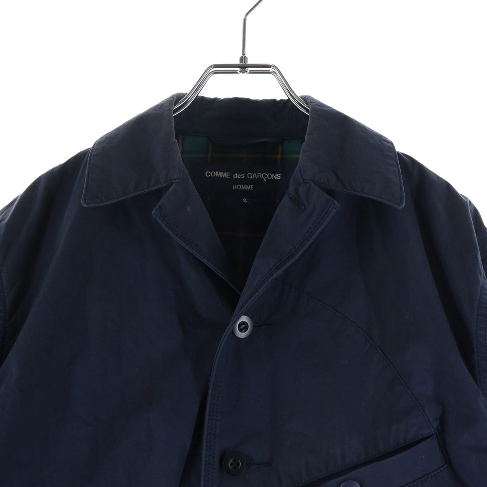 COMME des GARCONS HOMME(コムデギャルソンオム) 21SS AD2020 裏地チェック マルチポケット コットンジャケット ネイビー HG-J010