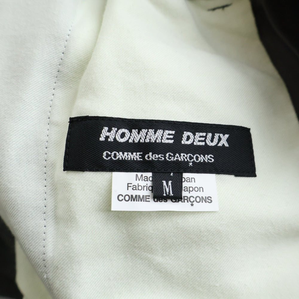COMME des GARCONS HOMME DEUX(コムデギャルソン オムドゥ) 25SS AD2024 ストライプ切り替え テーパードスラックスパンツ グレー