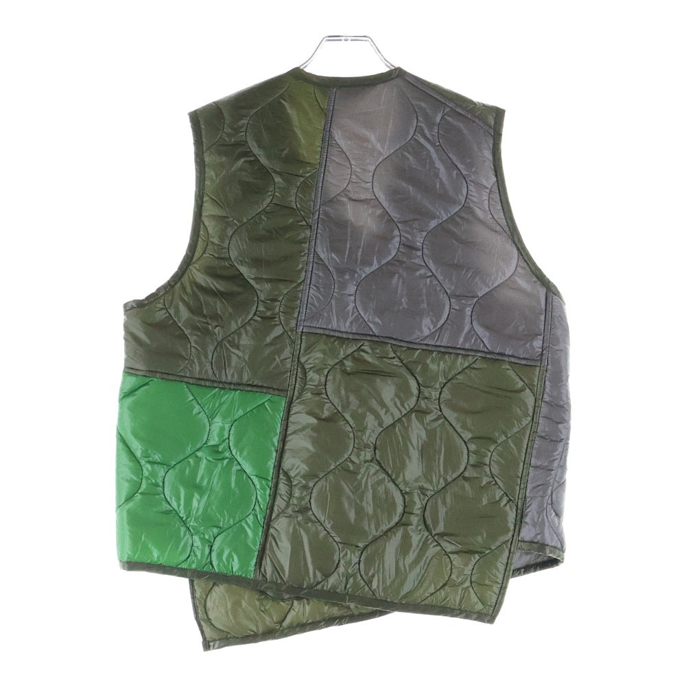 COMME des GARCONS HOMME DEUX(コムデギャルソン オムドゥ) 25AW AD2025 キルティング ジップアップナイロンベスト グレー/カーキ DP-V021