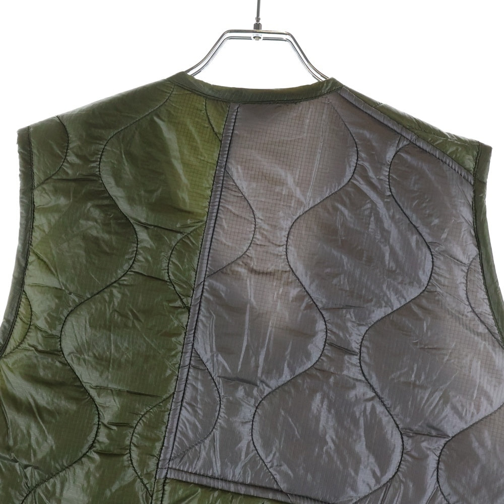 COMME des GARCONS HOMME DEUX(コムデギャルソン オムドゥ) 25AW AD2025 キルティング ジップアップナイロンベスト グレー/カーキ DP-V021
