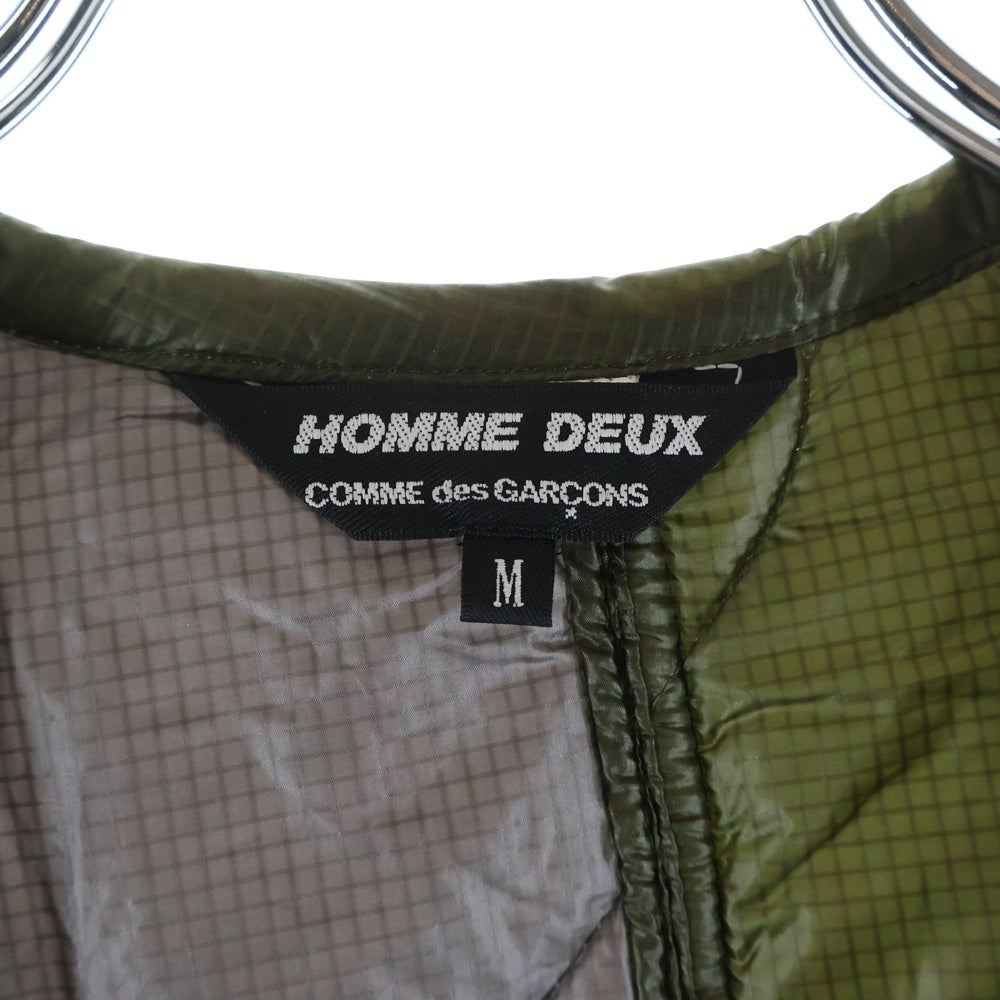 COMME des GARCONS HOMME DEUX(コムデギャルソン オムドゥ) 25AW AD2025 キルティング ジップアップナイロンベスト グレー/カーキ DP-V021