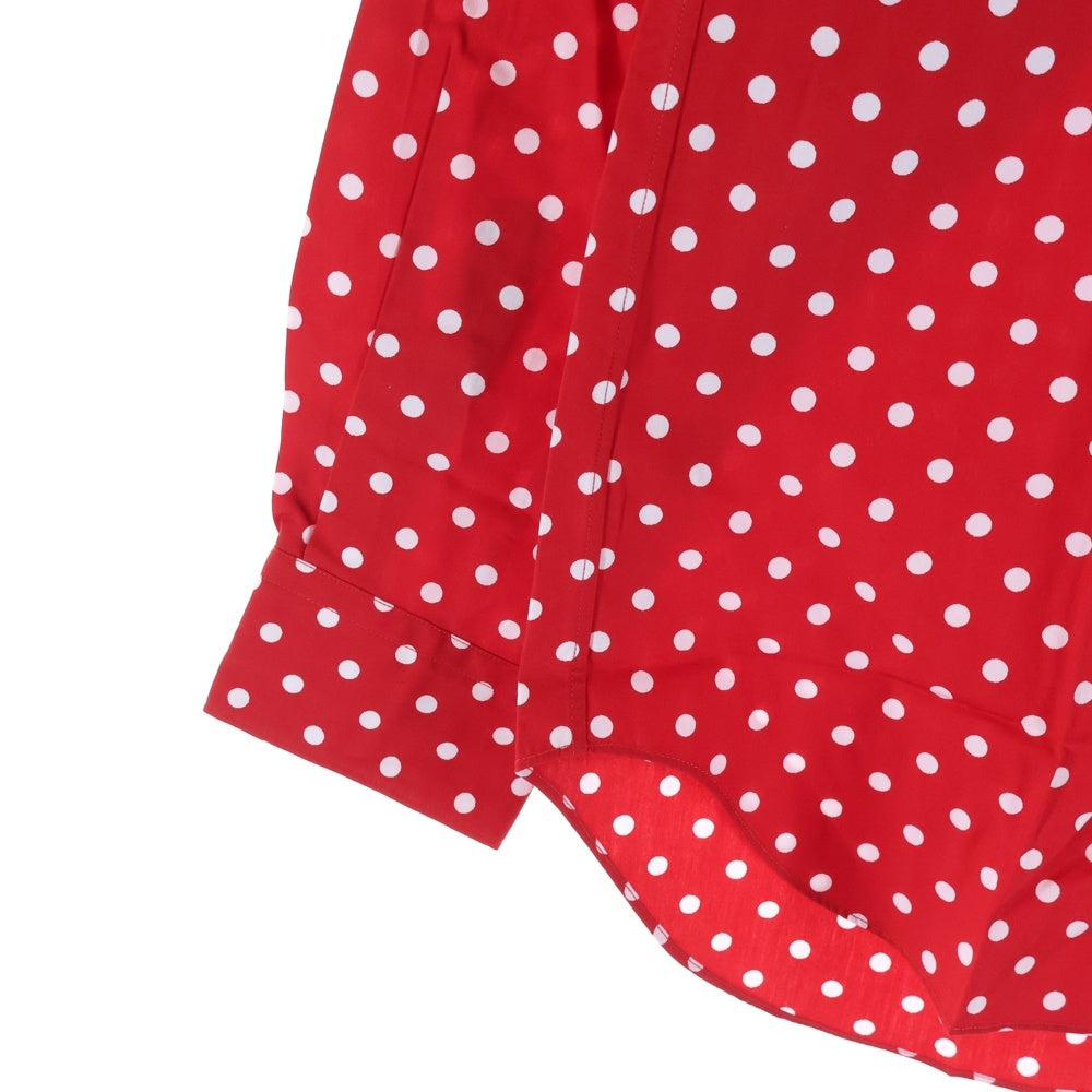 CDG(シーディージー) AD2019 ドット総柄 長袖ボタンシャツ レッド SZ-B003