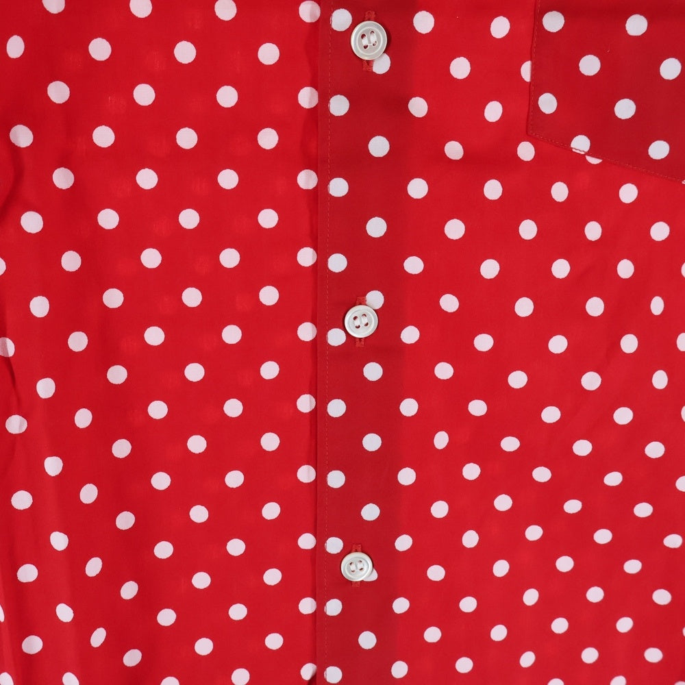 CDG(シーディージー) AD2019 ドット総柄 長袖ボタンシャツ レッド SZ-B003
