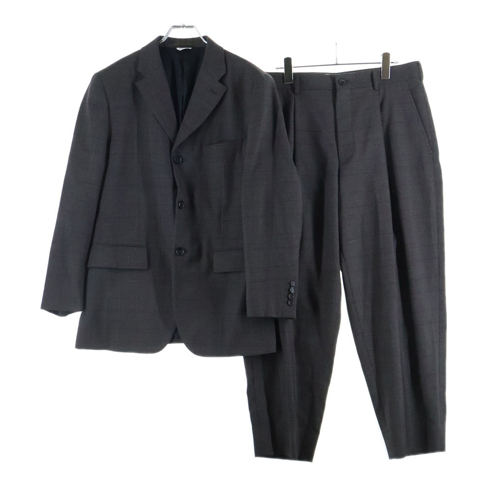 COMME des GARCONS HOMME DEUX(コムデギャルソン オムドゥ) 25AW AD2025 チェック柄 ウール セットアップスーツ 3Bシングルテーラードジャケット 1タックスラックスパンツ ブラウン DP-J022/DP-P024