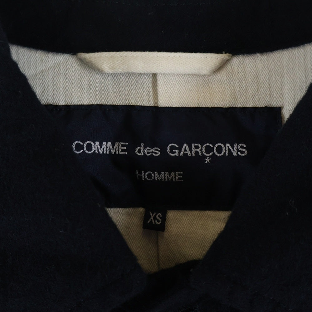 COMME des GARCONS HOMME(コムデギャルソンオム) 20AW AD2020 ウールサージ縮絨 ステンカラーコート ブラック HF-C007
