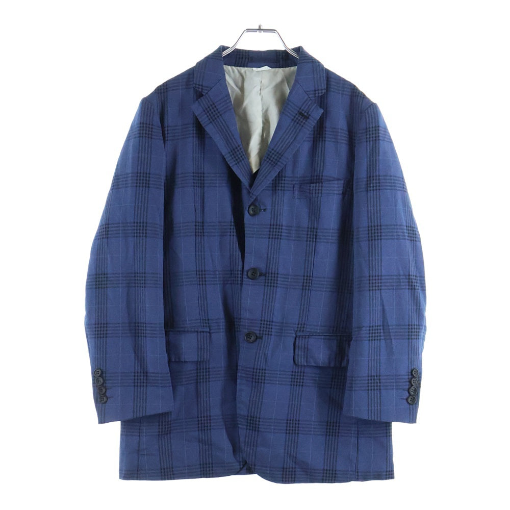 COMME des GARCONS HOMME DEUX(コムデギャルソン オムドゥ) 22SS AD2021 チェック柄 セットアップスーツ 3Bシングルテーラードジャケット イージースラックスパンツ ブルー DI-P045