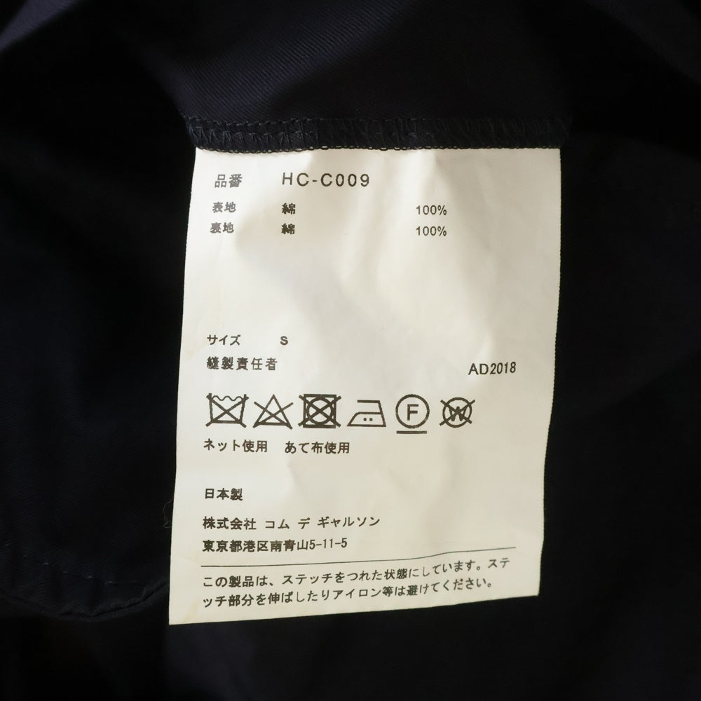 COMME des GARCONS HOMME(コムデギャルソンオム) 19SS AD2018 コットンギャバジン ステンカラーコート ブラック HC-C009