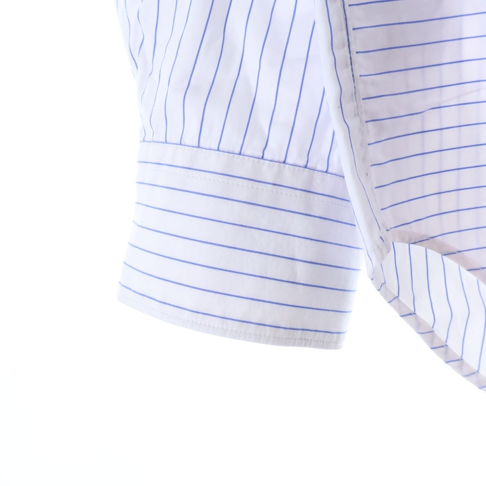 COMME des GARCONS SHIRT(コムデギャルソンシャツ) 23SS ×Brett Westfall ブレット・ウェストフォール イチゴ柄ドッキング 長袖ストライプシャツ ホワイト/ブルー FK-B003