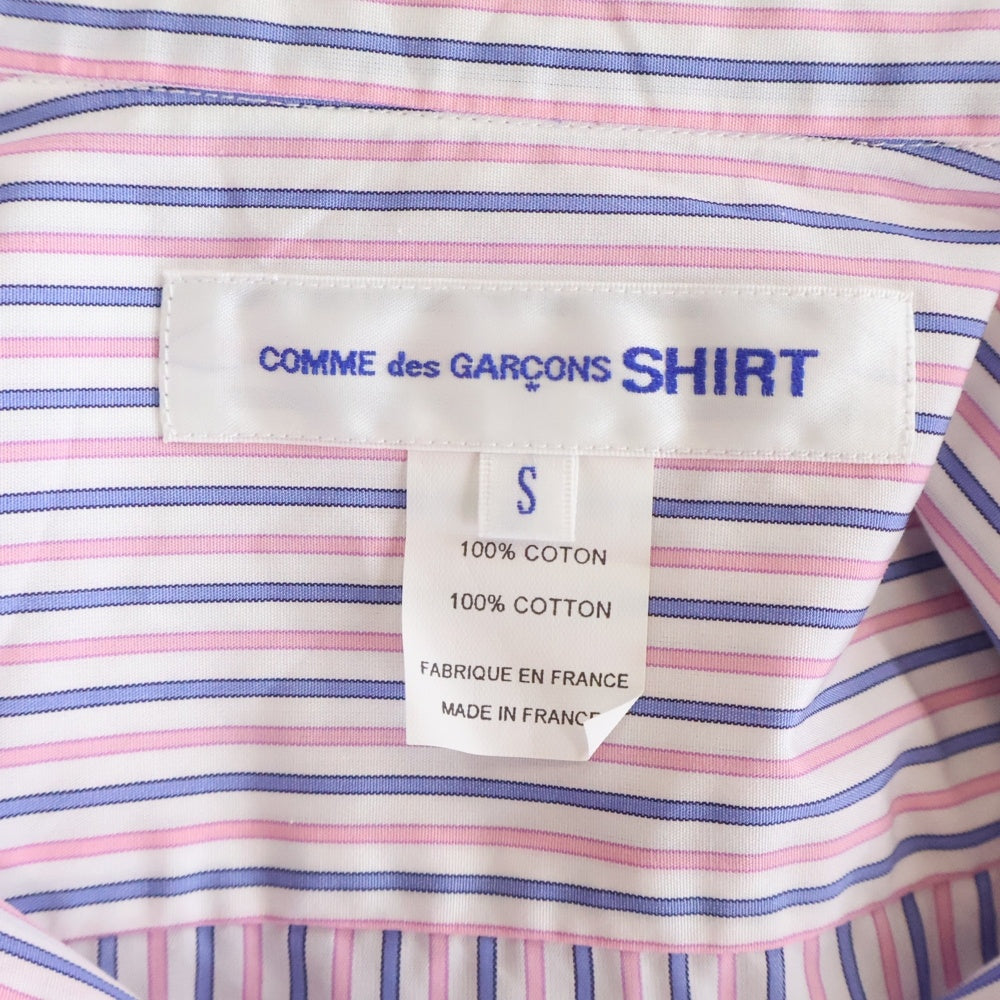 COMME des GARCONS SHIRT(コムデギャルソンシャツ) フォーエバー 長袖マルチストライプ コットンシャツ ピンク/ブルー FZ-B088