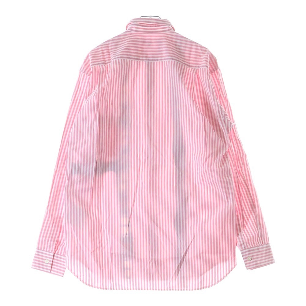 COMME des GARCONS SHIRT(コムデギャルソンシャツ) 22AW フロントカットオフ切替加工 長袖ストライプシャツ ピンク/ホワイト FJ-B015
