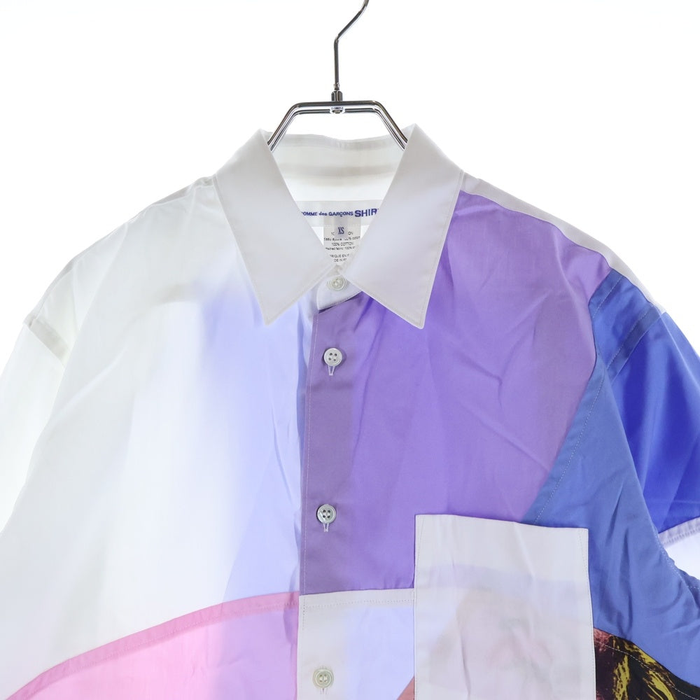COMME des GARCONS SHIRT(コムデギャルソンシャツ) 24SS ×Andy Warhol アンディ・ウォーホル パッチワーク加工 長袖コットンシャツ マルチカラー FM-B011