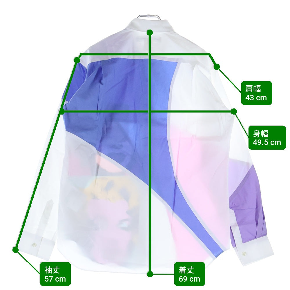 COMME des GARCONS SHIRT(コムデギャルソンシャツ) 24SS ×Andy Warhol アンディ・ウォーホル パッチワーク加工 長袖コットンシャツ マルチカラー FM-B011