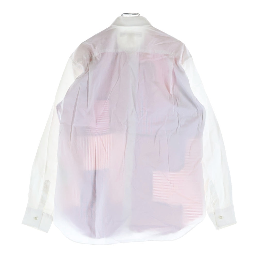 COMME des GARCONS SHIRT(コムデギャルソンシャツ) 19AW フロントパッチワーク加工 長袖ボタンシャツ レッド/ホワイト W27081