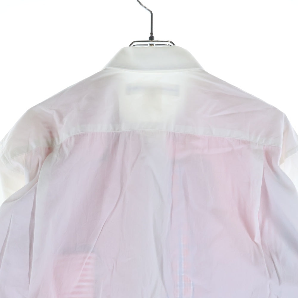 COMME des GARCONS SHIRT(コムデギャルソンシャツ) 19AW フロントパッチワーク加工 長袖ボタンシャツ レッド/ホワイト W27081