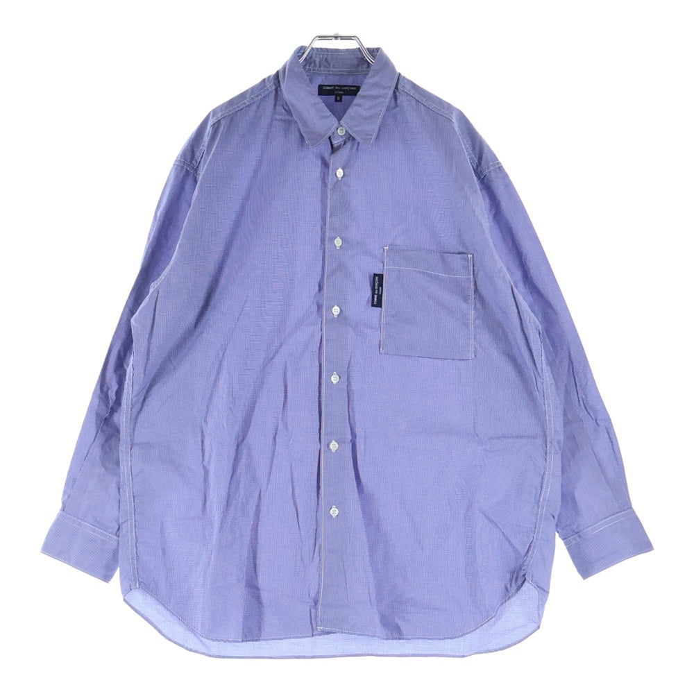COMME des GARCONS HOMME(コムデギャルソンオム) 22AW AD2022 長袖ギンガムチェックシャツ ブルー HJ-B006