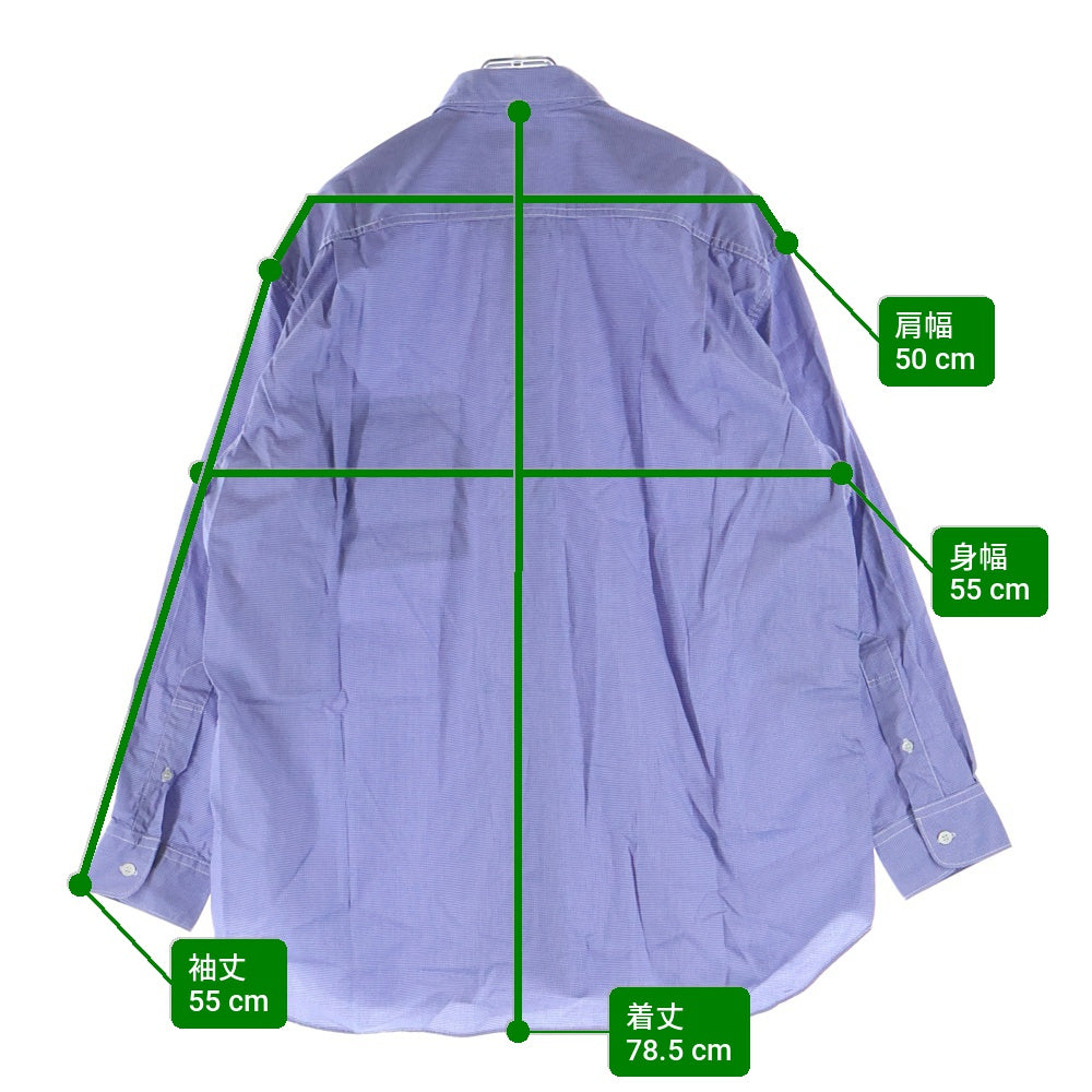 COMME des GARCONS HOMME(コムデギャルソンオム) 22AW AD2022 長袖ギンガムチェックシャツ ブルー HJ-B006