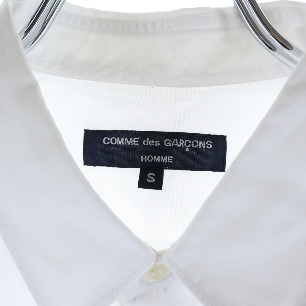 COMME des GARCONS HOMME(コムデギャルソンオム) 18AW AD2018 フロントパッチワーク加工 長袖ボタンシャツ ホワイト/ブルー HB-B008
