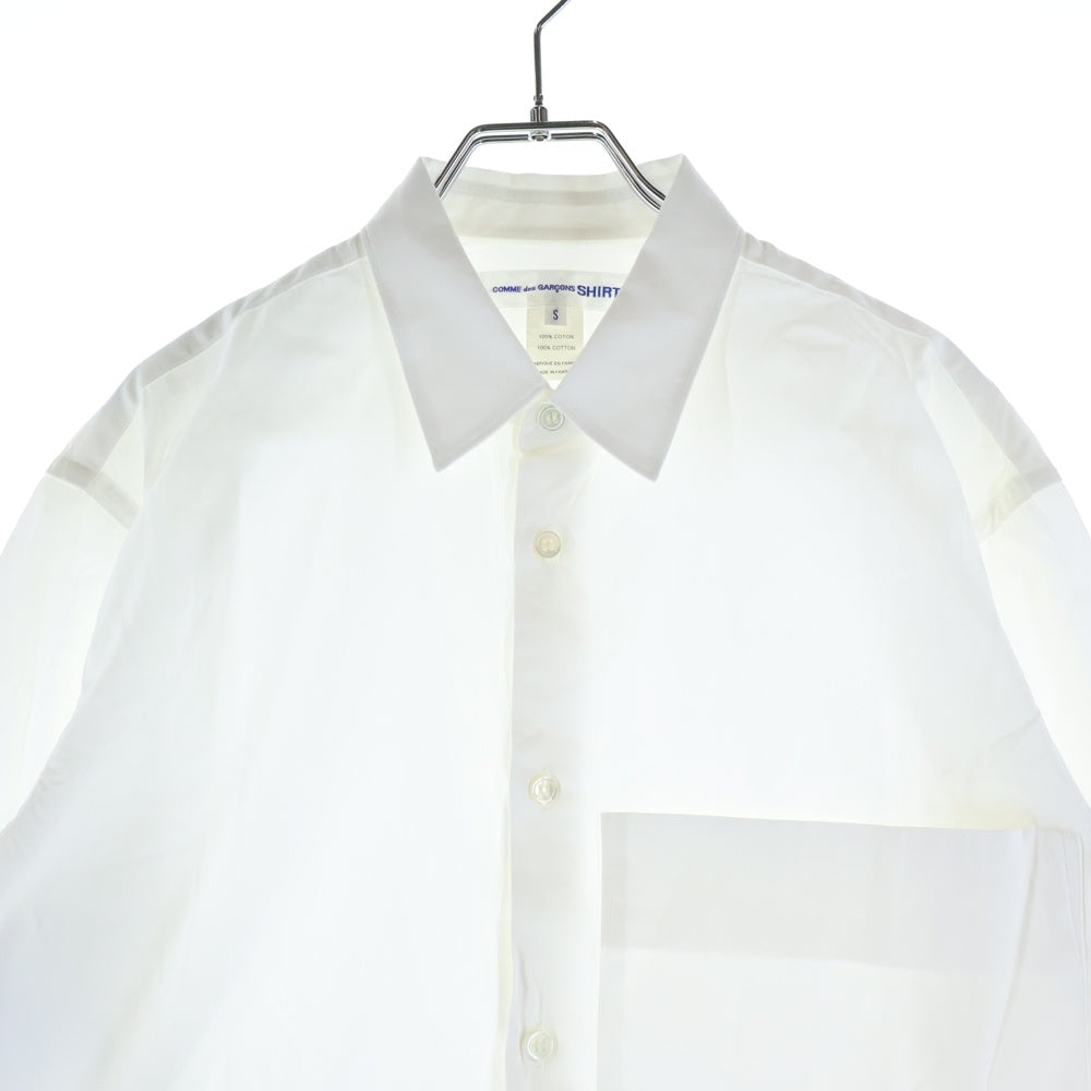 COMME des GARCONS SHIRT(コムデギャルソンシャツ) 22AW FOREVER フォーエバー 袖インベーダープリント 長袖コットンシャツ ホワイト FJ-B029