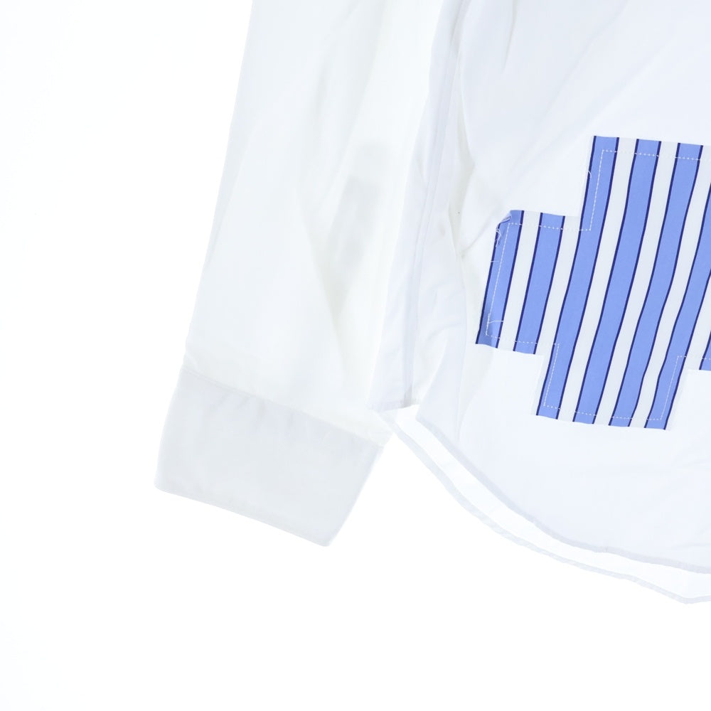 COMME des GARCONS HOMME DEUX(コムデギャルソン オムドゥ) 24SS AD2023 フロントストライプデザイン 長袖シャツ ホワイト/ブルー DM-B035
