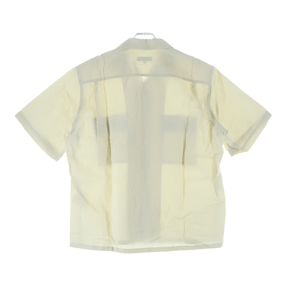 COMME des GARCONS HOMME(コムデギャルソンオム) 22SS AD2021 リネン混 半袖オープンカラーシャツ アイボリー HI-B024