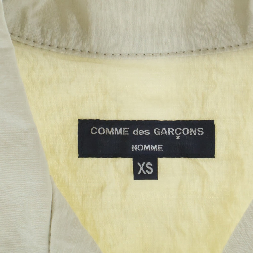 COMME des GARCONS HOMME(コムデギャルソンオム) 22SS AD2021 リネン混 半袖オープンカラーシャツ アイボリー HI-B024