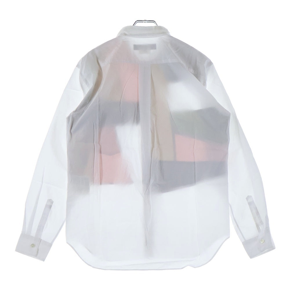 COMME des GARCONS HOMME DEUX(コムデギャルソン オムドゥ) 21SS AD2020 フロントパッチワーク切替 長袖ボタンシャツ ホワイト DG-B024