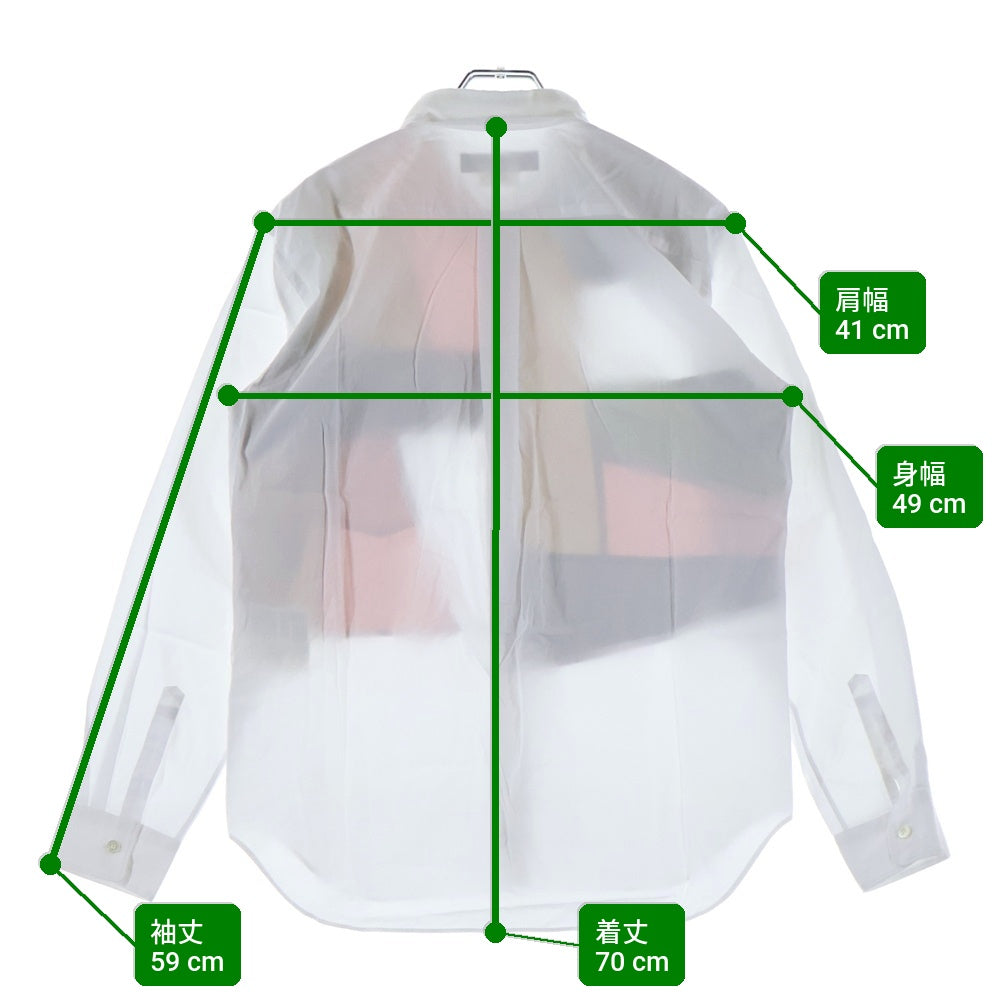 COMME des GARCONS HOMME DEUX(コムデギャルソン オムドゥ) 21SS AD2020 フロントパッチワーク切替 長袖ボタンシャツ ホワイト DG-B024