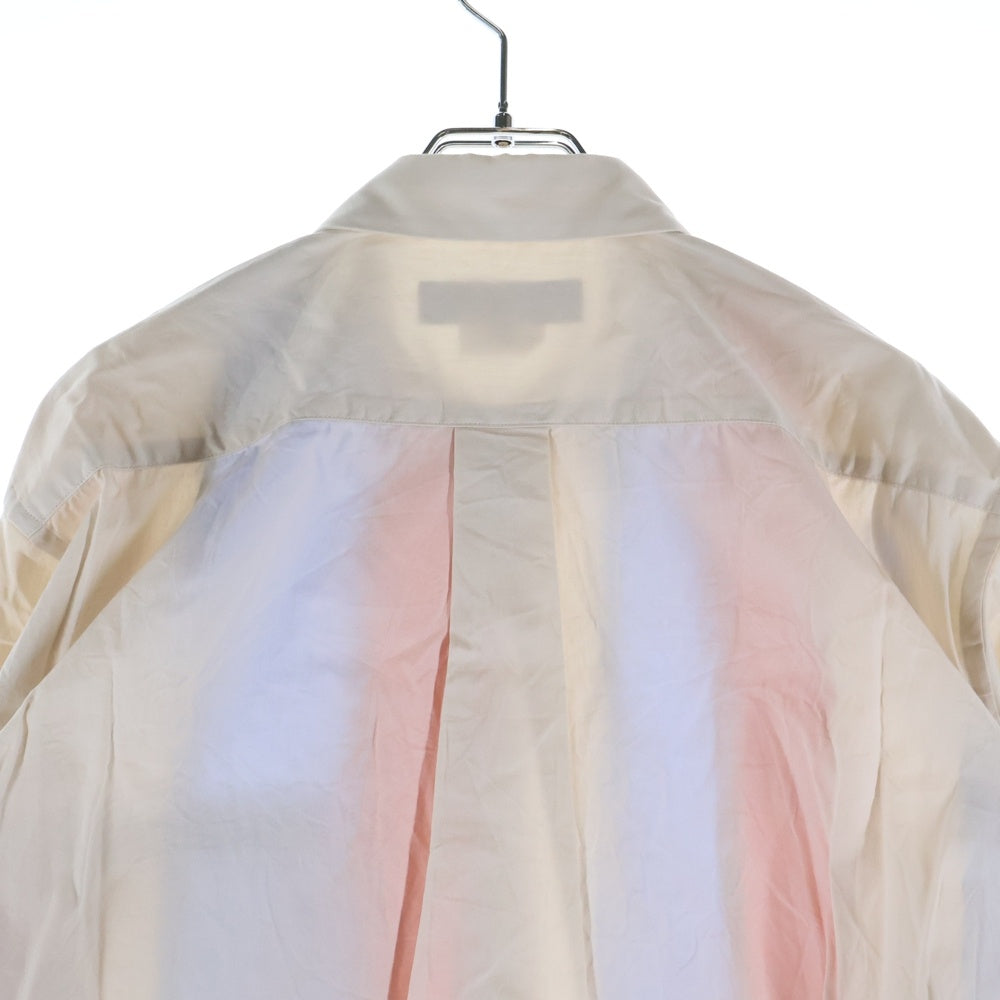 COMME des GARCONS HOMME DEUX(コムデギャルソン オムドゥ) 22AW AD2022 フロントストライプ切替 長袖ボタンシャツ ベージュ/オレンジ/ブルー DJ-B047