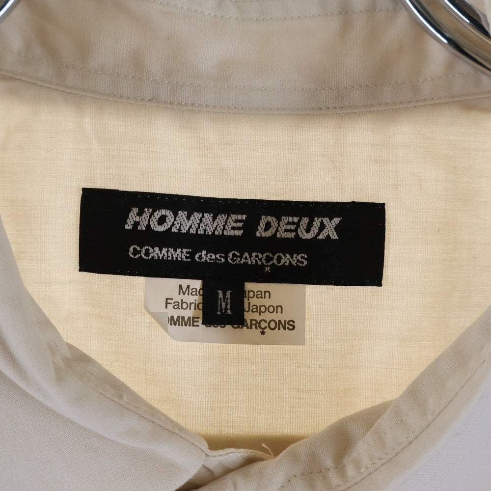 COMME des GARCONS HOMME DEUX(コムデギャルソン オムドゥ) 22AW AD2022 フロントストライプ切替 長袖ボタンシャツ ベージュ/オレンジ/ブルー DJ-B047