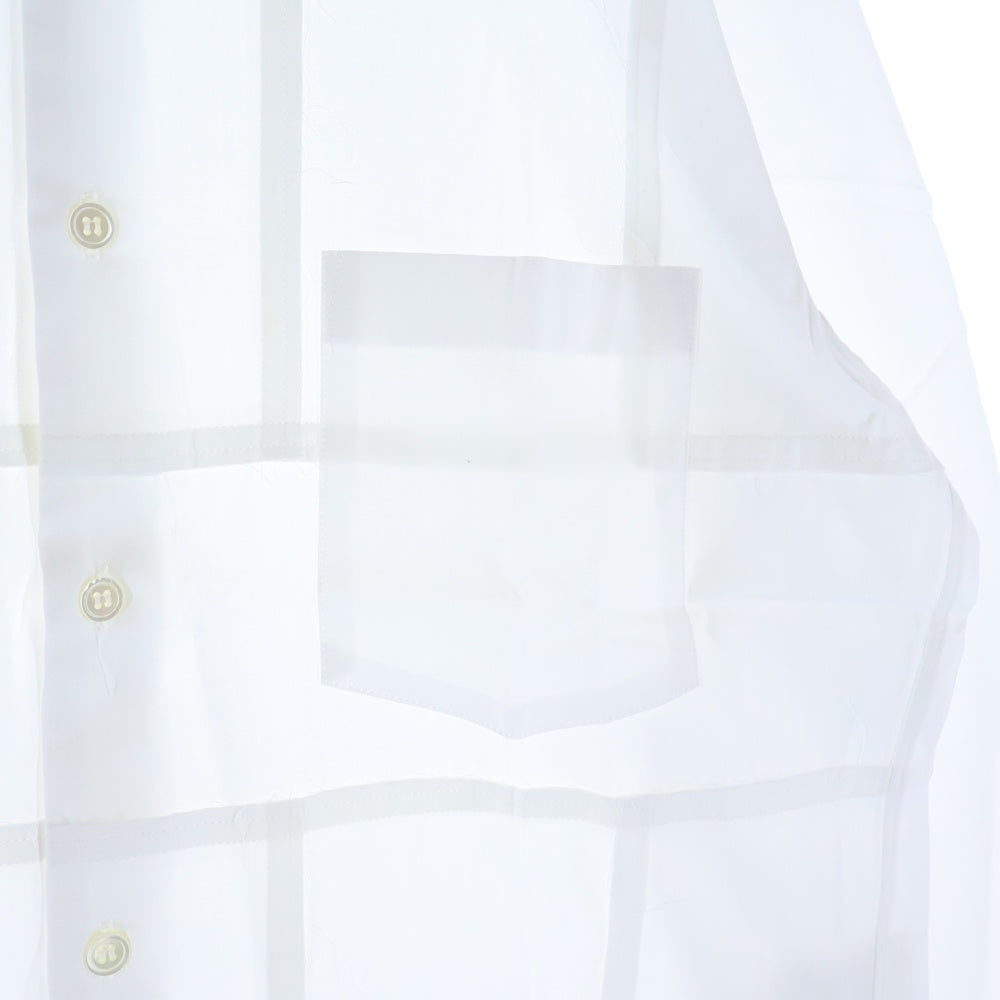 COMME des GARCONS HOMME DEUX(コムデギャルソン オムドゥ) 20AW AD2020 フロントパッチワーク 長袖ボタンシャツ ホワイト DF-B049