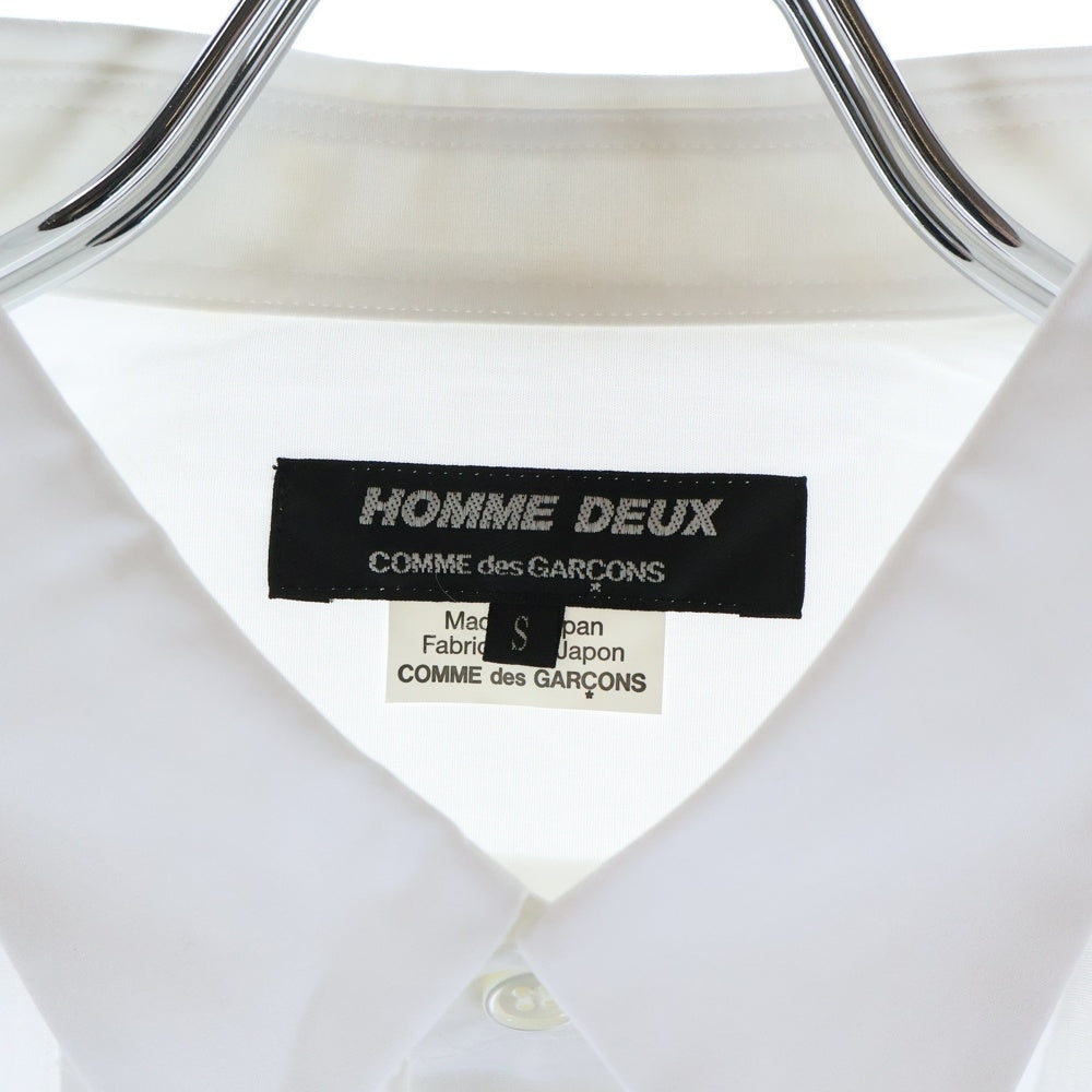 COMME des GARCONS HOMME DEUX(コムデギャルソン オムドゥ) 20AW AD2020 フロントパッチワーク 長袖ボタンシャツ ホワイト DF-B049
