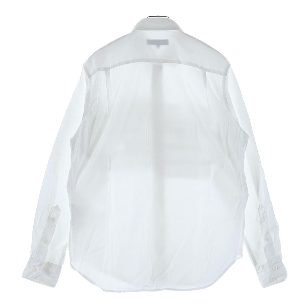COMME des GARCONS HOMME(コムデギャルソンオム) 19SS AD2018 フロントパッチワーク加工 長袖ストライプシャツ ホワイト HC-B017