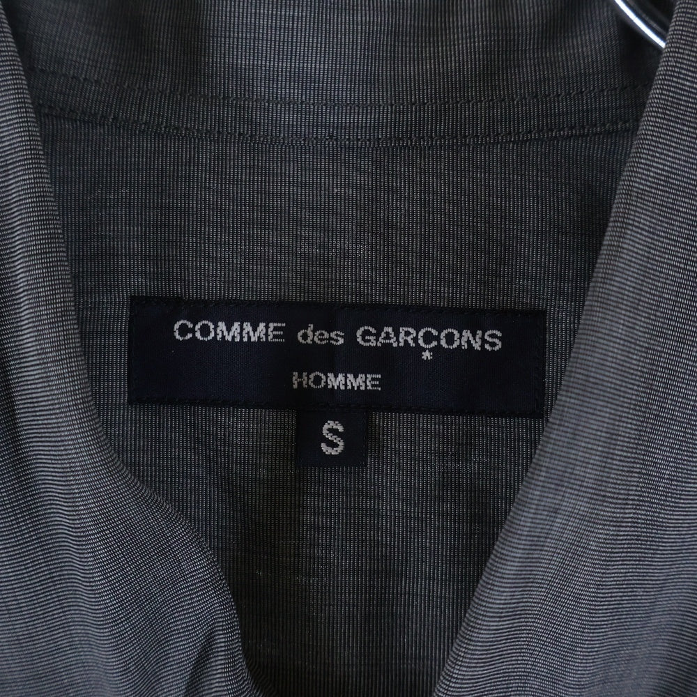 COMME des GARCONS HOMME(コムデギャルソンオム) 21AW AD2021 裾切替加工 長袖ボタンシャツ グレー/ブラック HH-B019
