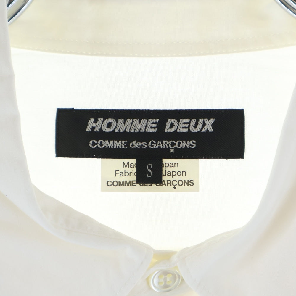 COMME des GARCONS HOMME DEUX(コムデギャルソン オムドゥ) 21SS AD2020 フロント切替 長袖ボタンシャツ ホワイト/アイボリー DG-B029